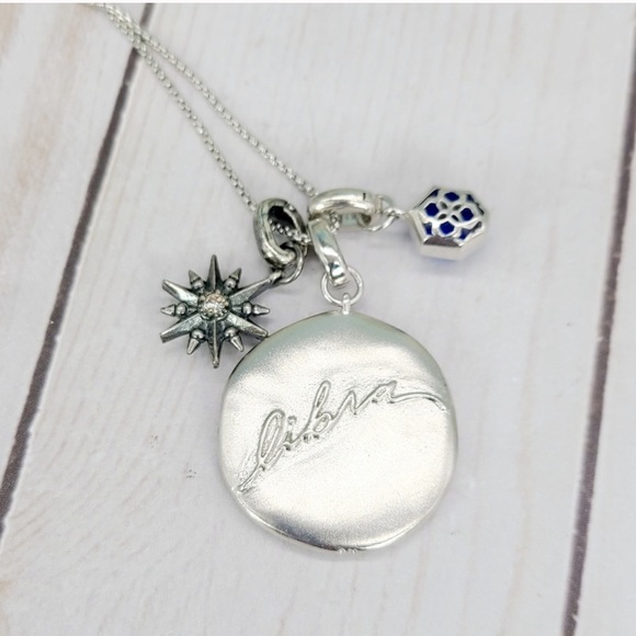 Kendra Scott libra sapphir silver rhodium necklace - Picture 3 of 8